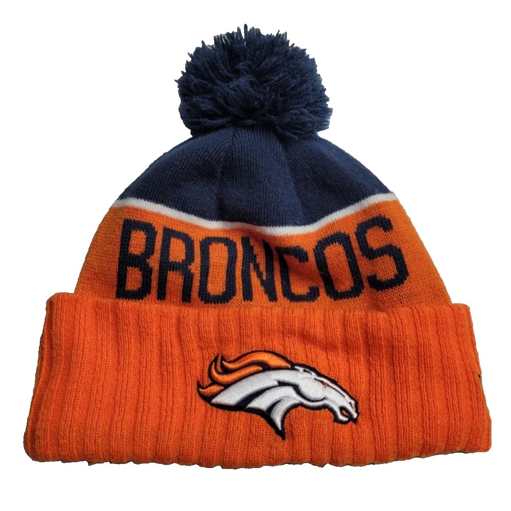 New Era Denver Broncos Pom Beanie NFL One Size Fits‎ Most